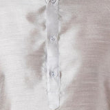 Silver Grey Solid Dupion Silk Kurta Set