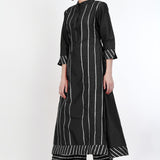 Black Art Silk Gota Work Kurti Set