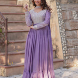 Lavender Star Georgette Anarkali Set