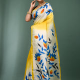 Dual Shade Pure Silk Saree With Painted Design
