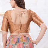 Burnt Copper Solid Dupion Silk Blouse