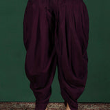 Deep Purple Solid Jacquard Sherwani Set
