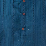 Dark Blue Silk Blend Embroidered Patiala Set