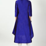 Royal Blue Art Silk Solid Kurti Set