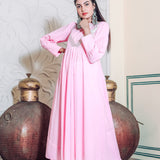 Light Pink Cotton Rayon Anarkali Set