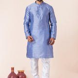 Sky Blue Solid Dupion Silk Kurta