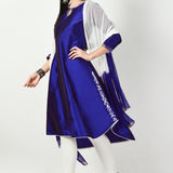 Royal Blue Art Silk Solid Kurti Set