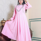 Light Pink Cotton Rayon Anarkali Set