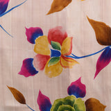 Bright White Pure Silk Saree With Floral Paint