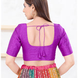 Bright Purple Solid Dupion Silk Blouse