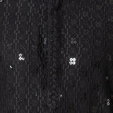Black Cotton Silk Embroidered Dhoti Set