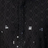 Black Cotton Silk Embroidered Kurta Set