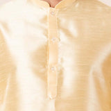 Golden Yellow Dupion Silk Solid Kurta