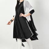 Black Art Silk Solid Kurti Set