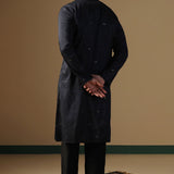 Black Silk Blend Kurta Set