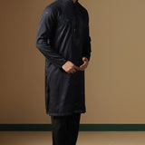 Black Silk Blend Kurta Set
