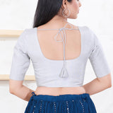 Pastel Silver Solid Tissue Blouse