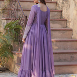 Lavender Star Georgette Anarkali Set