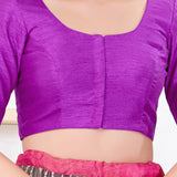 Bright Purple Solid Dupion Silk Blouse
