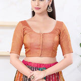 Copper Orange Solid Tissue Blouse