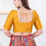 Mustard Yellow Solid Dupion Silk Blouse