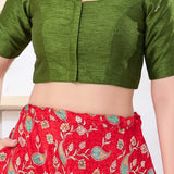 Mehendi Green Solid Dupion Silk Blouse