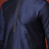 Dark Blue Dupion Kurta Set
