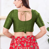 Mehendi Green Solid Dupion Silk Blouse