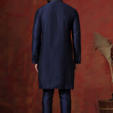 Dark Blue Dupion Kurta Set