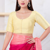 Pastel Cream Solid Dupion Silk Blouse