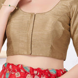 Copper Brown Solid Dupion Silk Blouse