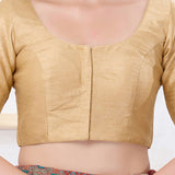 Pastel Gold Solid Dupion Silk Blouse