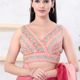 Pastel Pink Silk Thread Embroidered Blouse