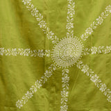 Pea Yellow Katan Silk Saree With Printed Design