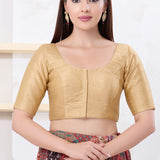 Pastel Gold Solid Dupion Silk Blouse