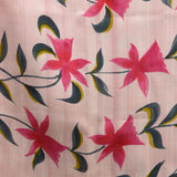 White Pure Silk Saree With Floral Painted Design