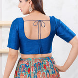 Cobalt Blue Solid Dupion Silk Blouse