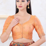 Rust Gold Shimmer Embroidered Blouse