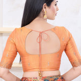 Rust Gold Shimmer Embroidered Blouse