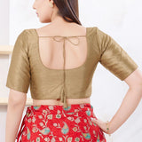 Copper Brown Solid Dupion Silk Blouse