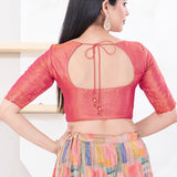 Magenta Shimmer Embroidered Blouse
