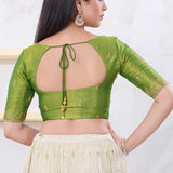 Lime Green Shimmer Embroidered Blouse