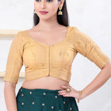 Golden Shimmer Embroidered Blouse