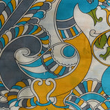 Dark Teal Pure Silk Saree With Stripes Design