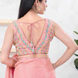 Pastel Pink Silk Thread Embroidered Blouse