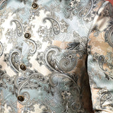 Ash Grey And Cream Printed Cotton Blend Sherwani Set