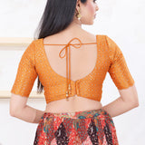 Bright Orange Tissue Embroidered Blouse