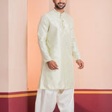 Pale Green Silk Blend Embroidered Patiala Set