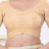 Pastel Gold Tissue Embroidered Blouse