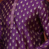 Royal Purple Dupion Printed Kurta Set
